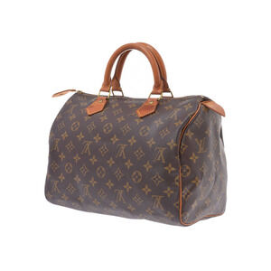 Louis Vuitton Monogram Leather Speedy Handbag Brown